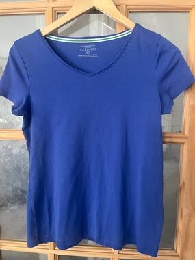 TALBOTS The Talbots Tee Periwinkle blue V Neck Short Sleeve Pima Cotton T-Shirt